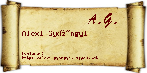 Alexi Gyöngyi névjegykártya